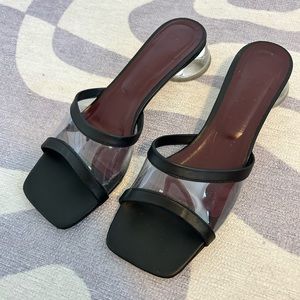Staud Simone Clear Mule Black Size 40